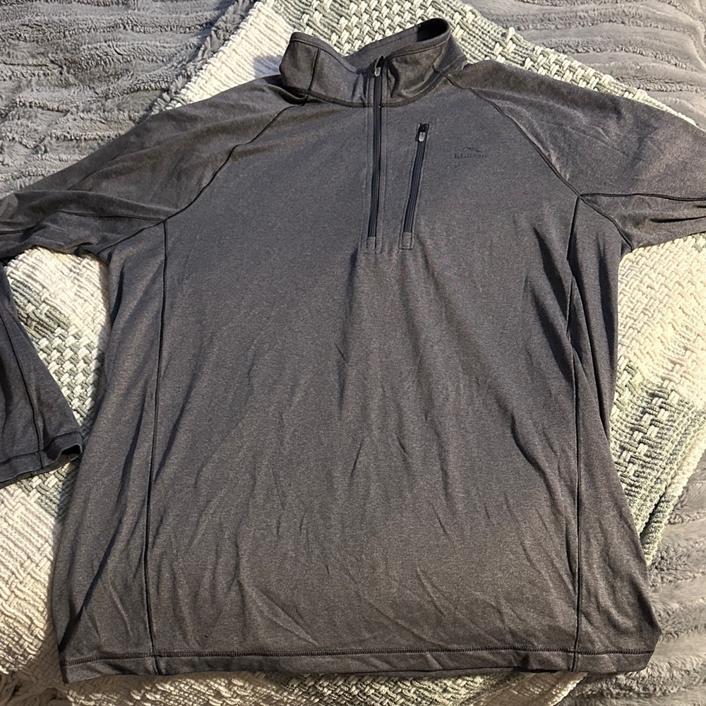 Men’s L.L Bean Gray Quarter-Zip Pullover (Slightly Fitted)